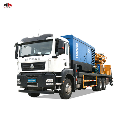 satın al SINOTRUCK Mounted Deep Water Well Truck Chassis Drilling Rig With Air Compressor Integrated Çevrimiçi üretim